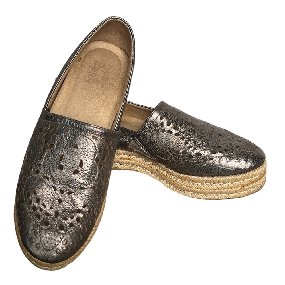 Womens naturalizer Thea Perforated Platform Espadrilles, Gunmetal, 8.5